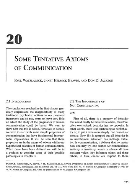 SOME TENTATIVE AXIOMS OF COMMUNICATION.